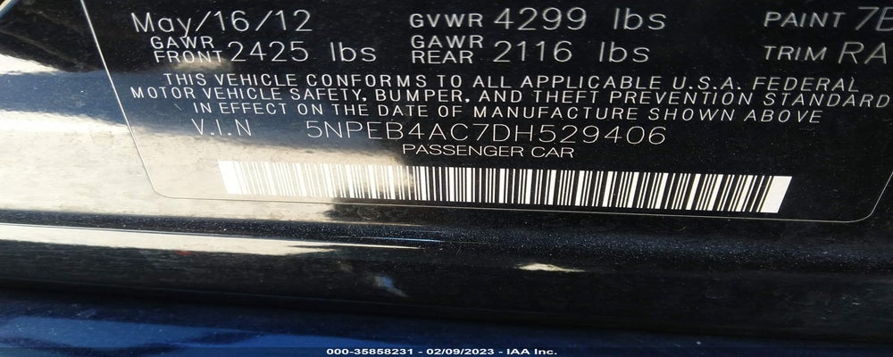 5NPEB4AC7DH529406 2013 HYUNDAI SONATA photo no. 9