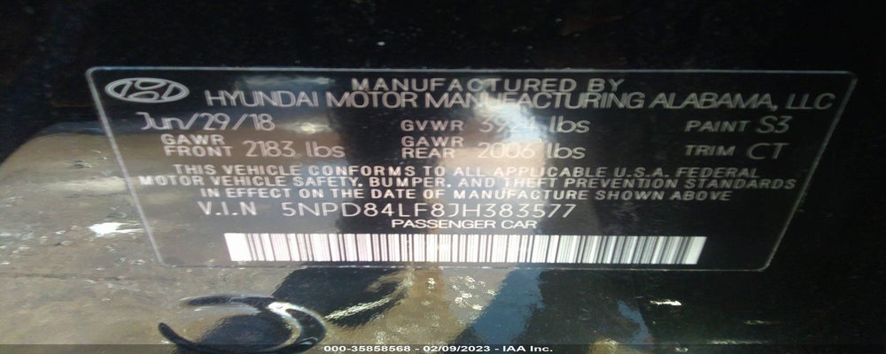 5NPD84LF8JH383577 2018 HYUNDAI ELANTRA photo no. 9