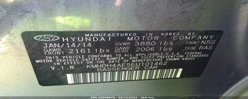 KMHDH4AE5EU101462 2014 HYUNDAI ELANTRA photo no. 9
