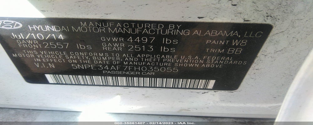 5NPE34AF7FH035055 2015 HYUNDAI SONATA photo no. 9