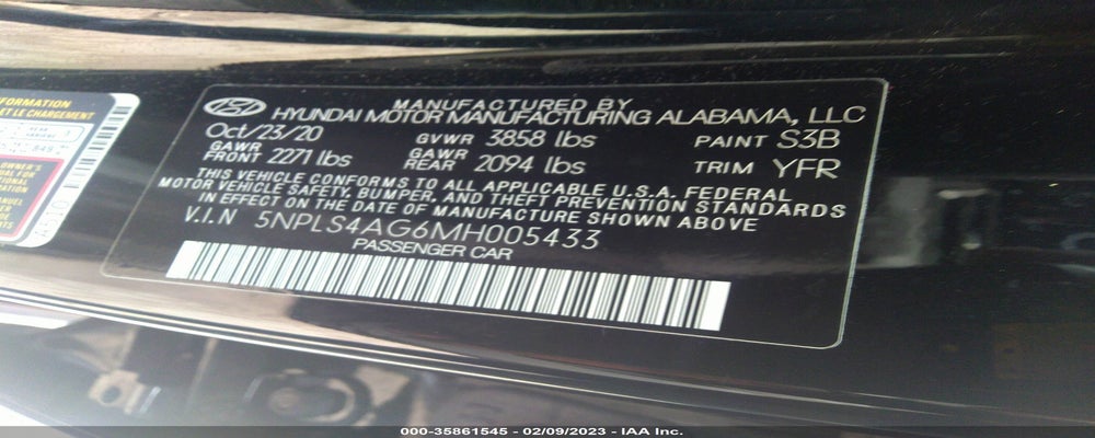 5NPLS4AG6MH005433 2021 HYUNDAI ELANTRA photo no. 9