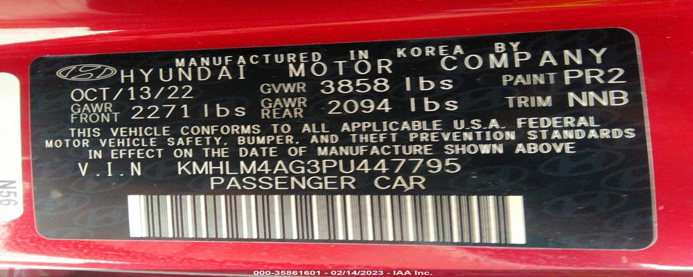 KMHLM4AG3PU447795 2023 HYUNDAI ELANTRA photo no. 9