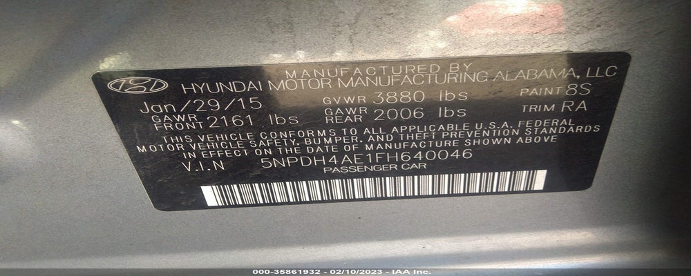 5NPDH4AE1FH640046 2015 HYUNDAI ELANTRA photo no. 9