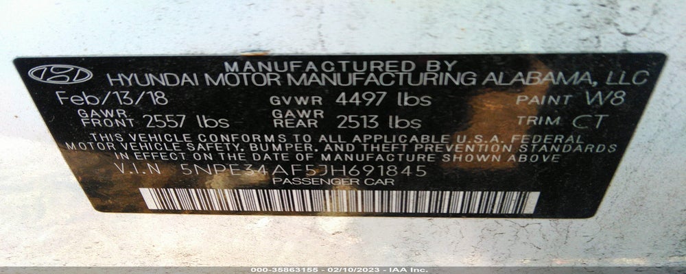 5NPE34AF5JH691845 2018 HYUNDAI SONATA photo no. 9
