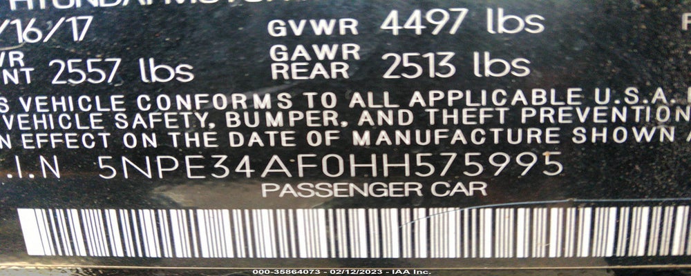 5NPE34AF0HH575995 2017 HYUNDAI SONATA photo no. 9