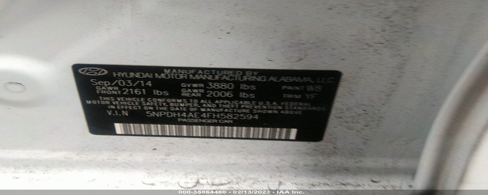 5NPDH4AE4FH582594 2015 HYUNDAI ELANTRA photo no. 9