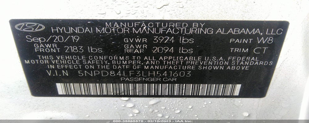 5NPD84LF3LH541603 2020 HYUNDAI ELANTRA photo no. 9