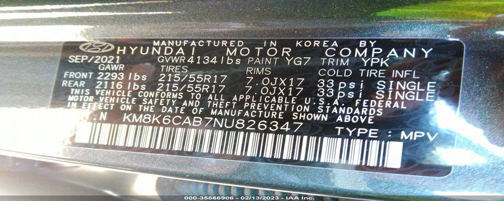 KM8K6CAB7NU826347 2022 HYUNDAI KONA photo no. 9