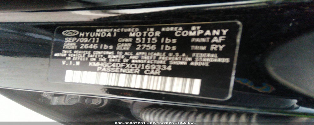 KMHGC4DFXCU169334 2012 HYUNDAI GENESIS photo no. 9