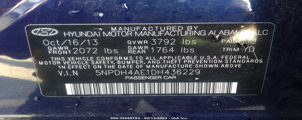 5NPDH4AE1DH436229 2013 HYUNDAI ELANTRA photo no. 9
