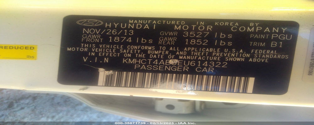KMHCT4AE9EU614322 2014 HYUNDAI ACCENT photo no. 9