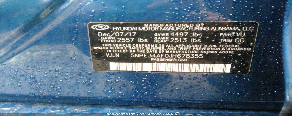 5NPE34AF0JH678355 2018 HYUNDAI SONATA photo no. 9
