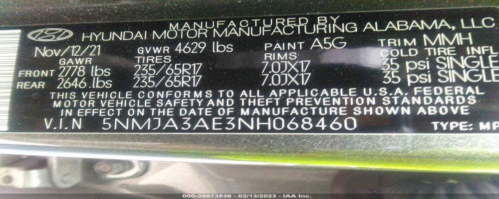 5NMJA3AE3NH068460 2022 HYUNDAI TUCSON photo no. 9