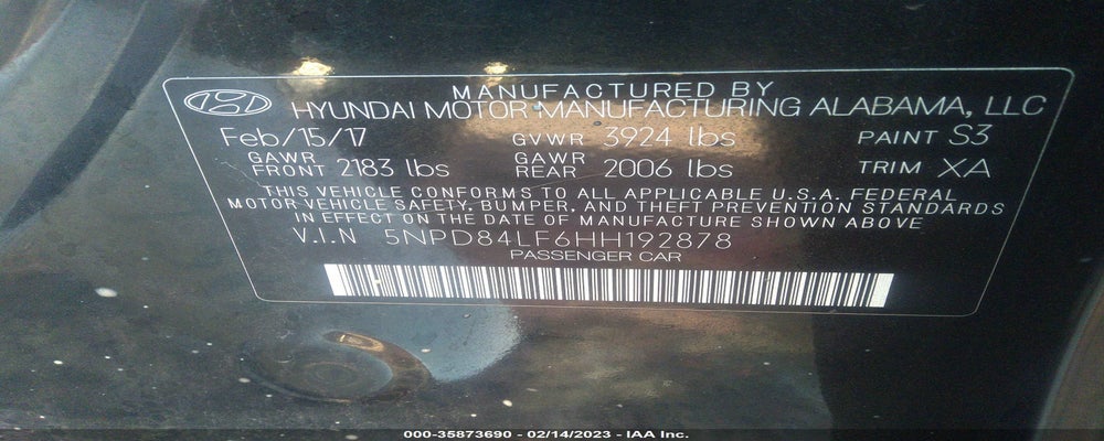 5NPD84LF6HH192878 2017 HYUNDAI ELANTRA photo no. 9