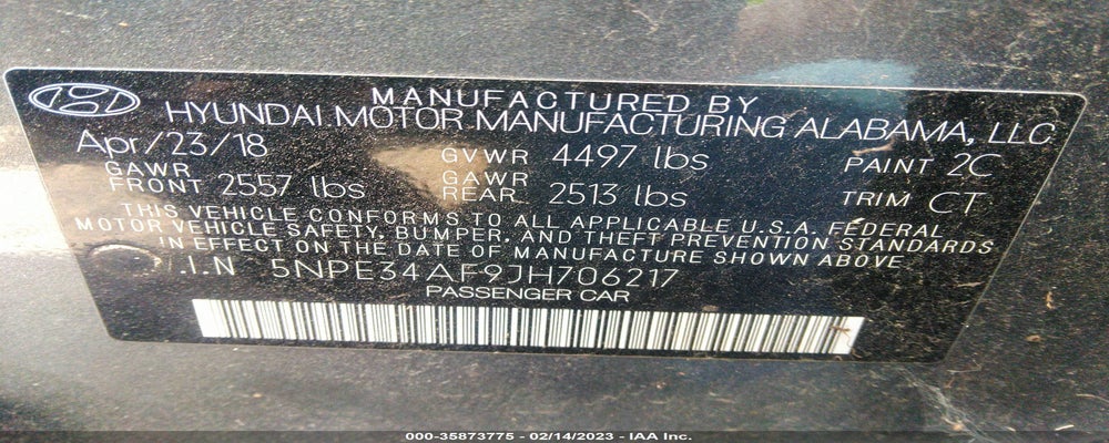 5NPE34AF9JH706217 2018 HYUNDAI SONATA photo no. 9