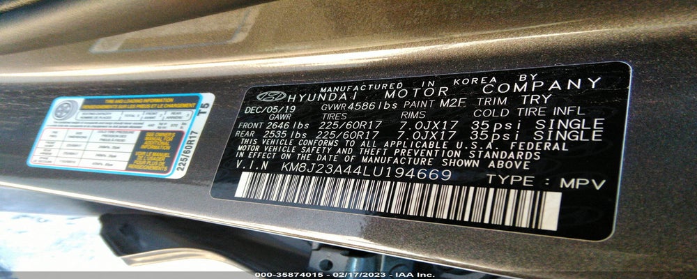 KM8J23A44LU194669 2020 HYUNDAI TUCSON photo no. 9