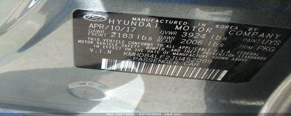 KMHD84LF2JU452099 2018 HYUNDAI ELANTRA photo no. 9