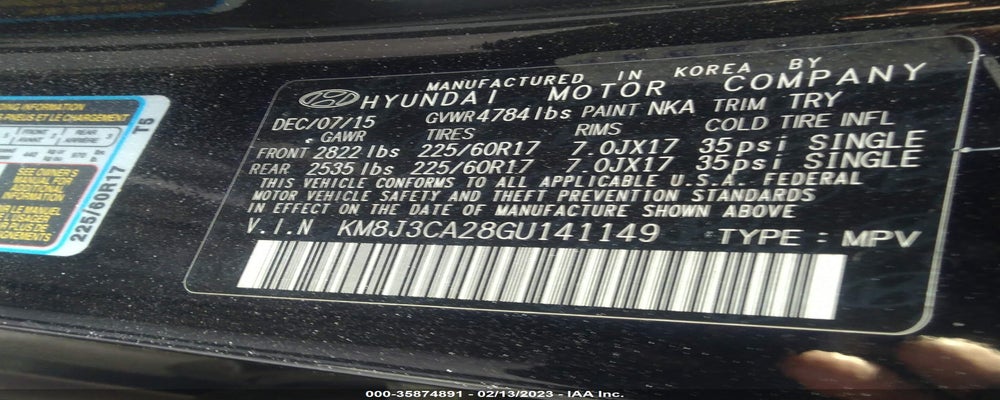 KM8J3CA28GU141149 2016 HYUNDAI TUCSON photo no. 9