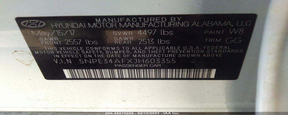 5NPE34AFXJH603355 2018 HYUNDAI SONATA photo no. 9