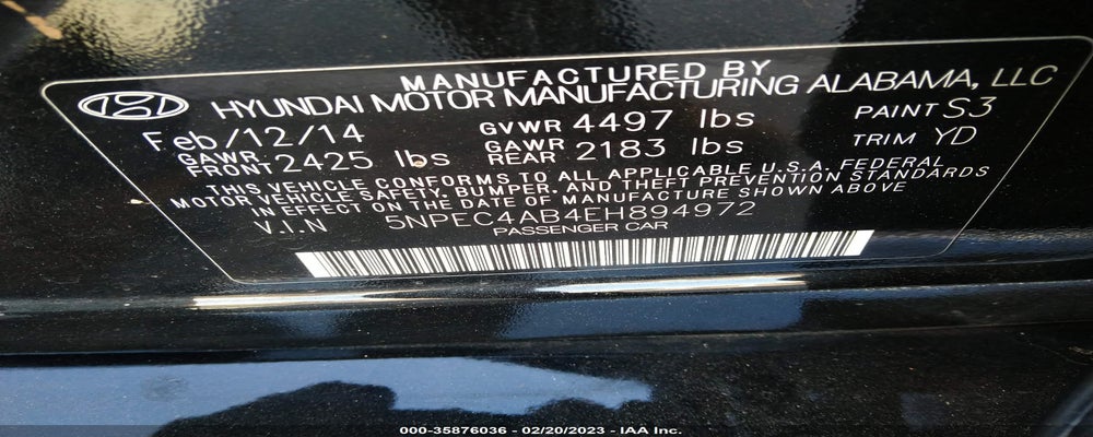 5NPEC4AB4EH894972 2014 HYUNDAI SONATA photo no. 9