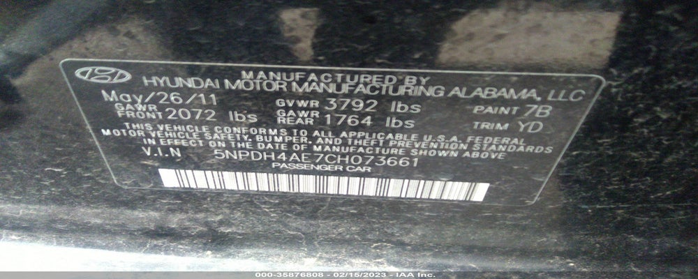 5NPDH4AE7CH073661 2012 HYUNDAI ELANTRA photo no. 9