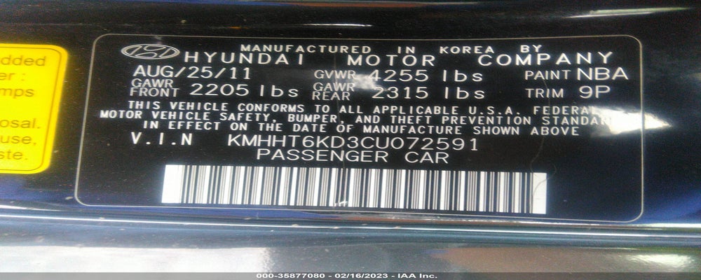 KMHHT6KD3CU072591 2012 HYUNDAI GENESIS COUPE photo no. 9