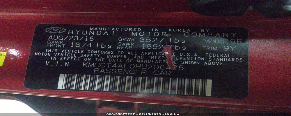 KMHCT4AE0HU206425 2017 HYUNDAI ACCENT photo no. 9