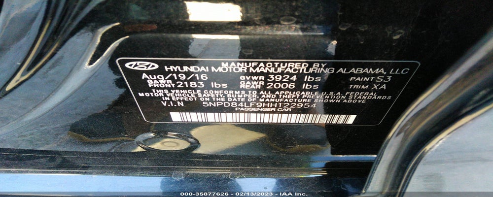 5NPD84LF9HH122954 2017 HYUNDAI ELANTRA photo no. 9