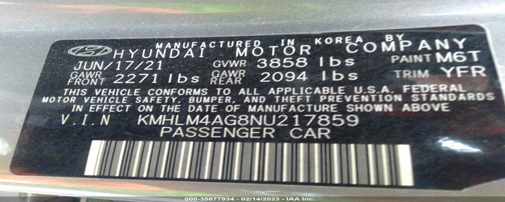 KMHLM4AG8NU217859 2022 HYUNDAI ELANTRA photo no. 9