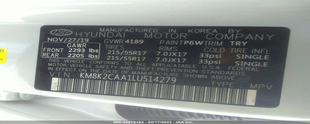 KM8K2CAA1LU514279 2020 HYUNDAI KONA photo no. 9