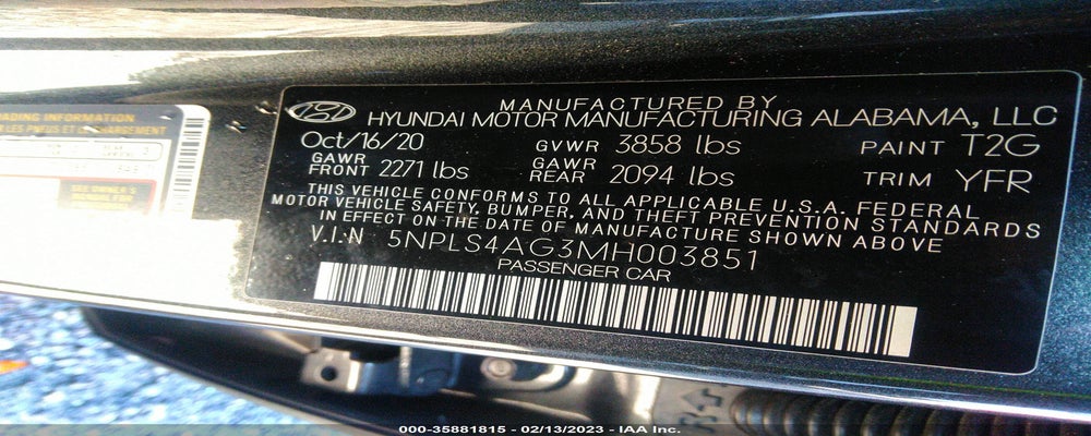 5NPLS4AG3MH003851 2021 HYUNDAI ELANTRA photo no. 9
