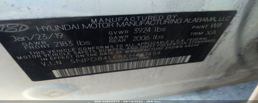 5NPD84LF8KH461454 2019 HYUNDAI ELANTRA photo no. 9