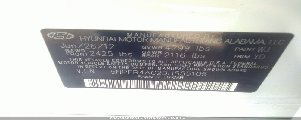 5NPEB4AC2DH555105 2013 HYUNDAI SONATA photo no. 9