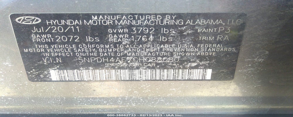 5NPDH4AE7CH088080 2012 HYUNDAI ELANTRA photo no. 9