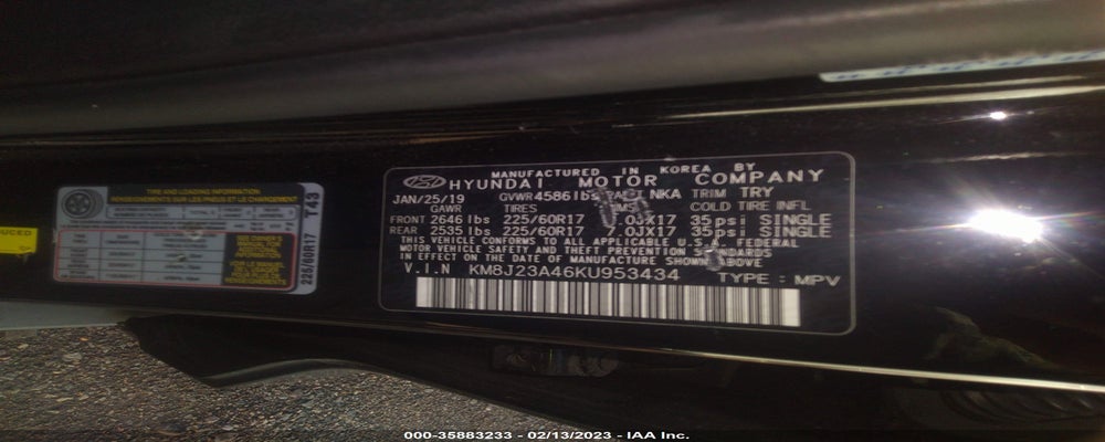 KM8J23A46KU953434 2019 HYUNDAI TUCSON photo no. 9