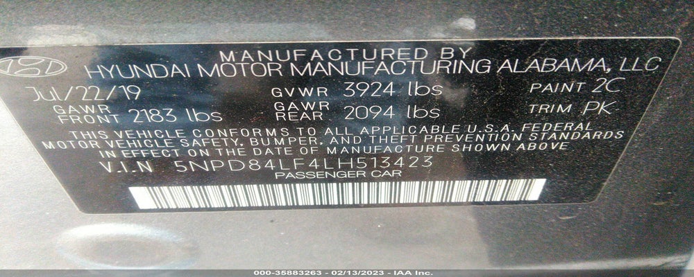 5NPD84LF4LH513423 2020 HYUNDAI ELANTRA photo no. 9