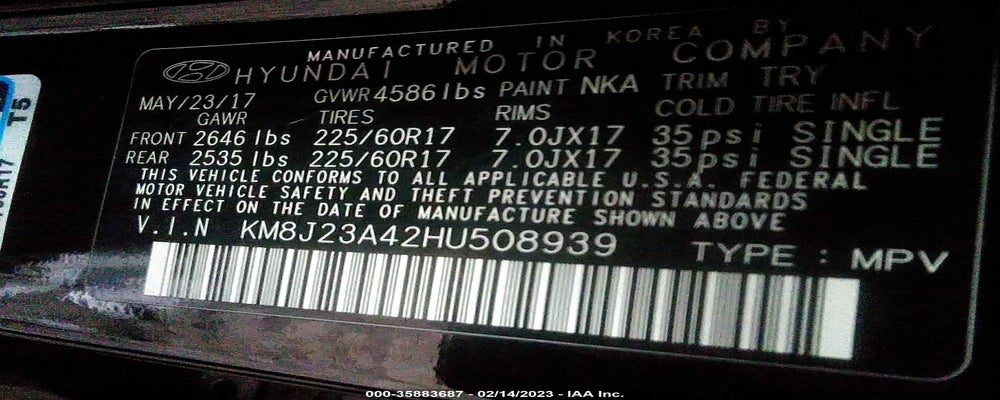 KM8J23A42HU508939 2017 HYUNDAI TUCSON photo no. 9