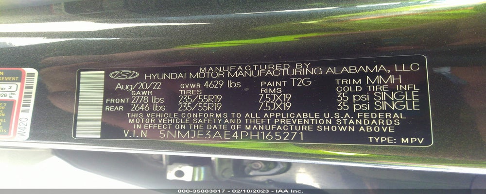 5NMJE3AE4PH165271 2023 HYUNDAI TUCSON photo no. 9