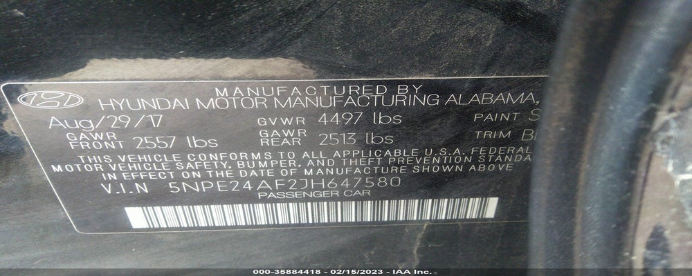 5NPE24AF2JH647580 2018 HYUNDAI SONATA photo no. 9