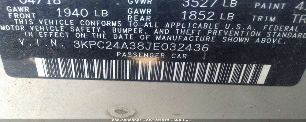 3KPC24A38JE032436 2018 HYUNDAI ACCENT photo no. 9