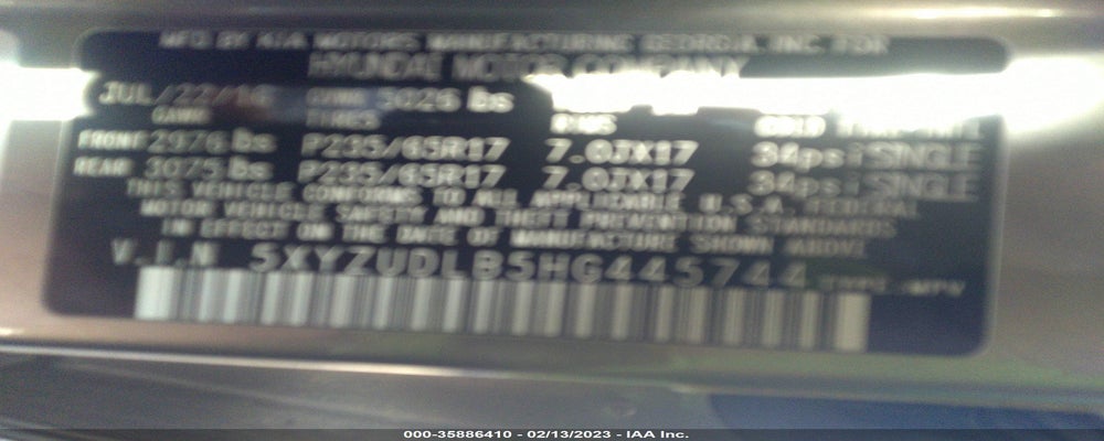 5XYZUDLB5HG445744 2017 HYUNDAI SANTA FE SPORT photo no. 9