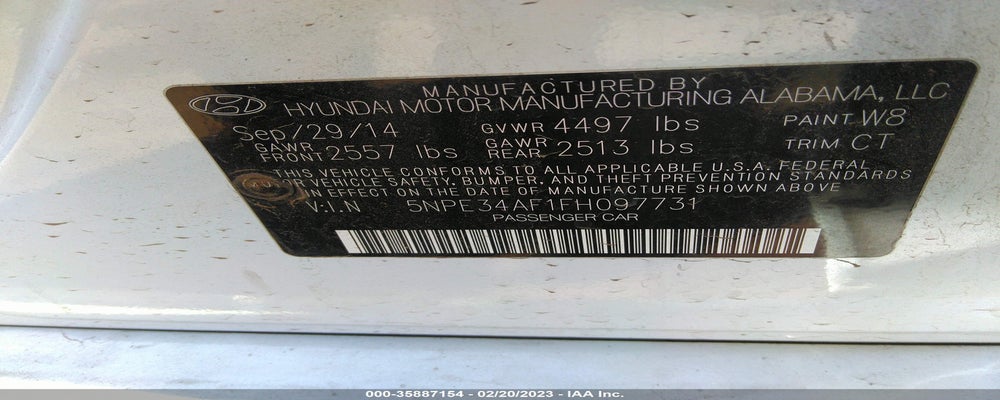5NPE34AF1FH097731 2015 HYUNDAI SONATA photo no. 9