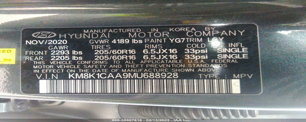 KM8K1CAA9MU688928 2021 HYUNDAI KONA photo no. 9