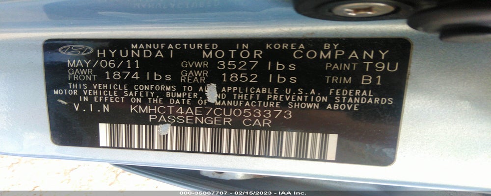 KMHCT4AE7CU053373 2012 HYUNDAI ACCENT photo no. 9