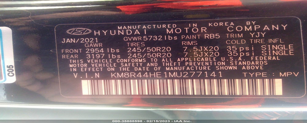 KM8R44HE1MU277141 2021 HYUNDAI PALISADE photo no. 9