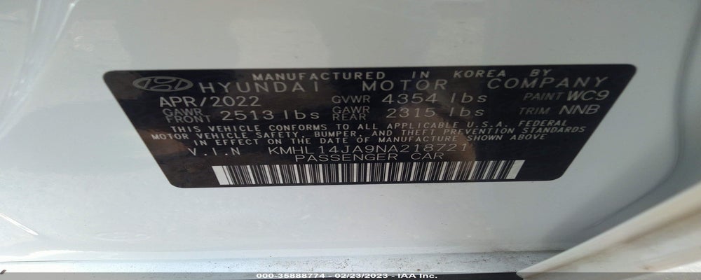 KMHL14JA9NA218721 2022 HYUNDAI SONATA photo no. 9