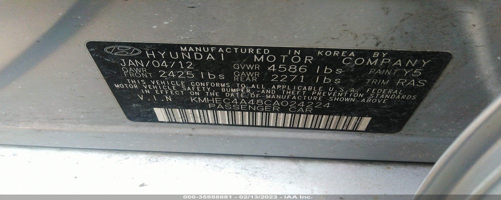 KMHEC4A48CA024224 2012 HYUNDAI SONATA photo no. 9