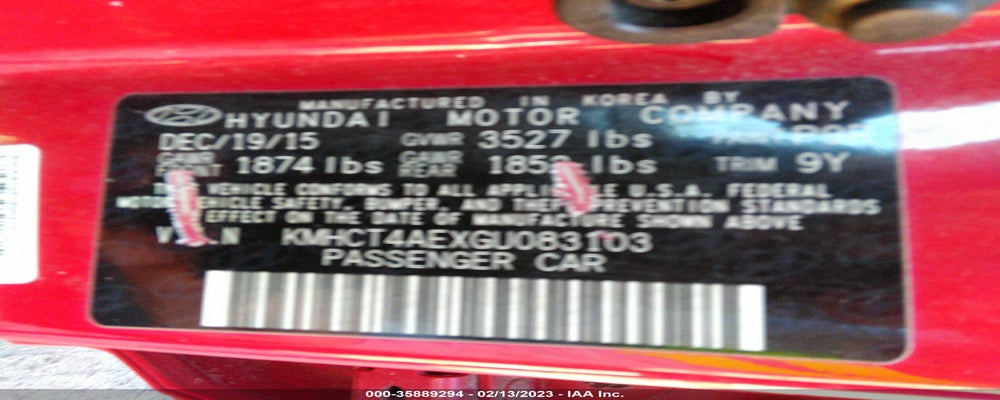 KMHCT4AEXGU083103 2016 HYUNDAI ACCENT photo no. 9