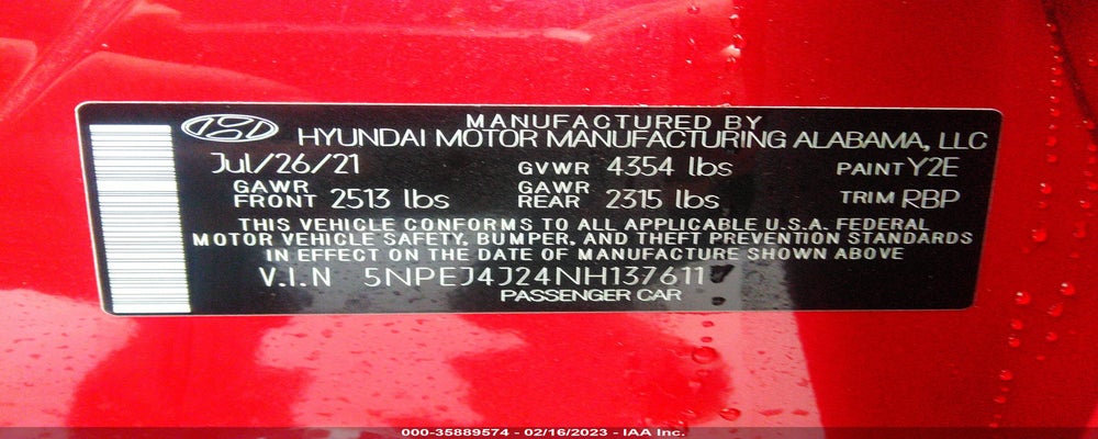 5NPEJ4J24NH137611 2022 HYUNDAI SONATA photo no. 9