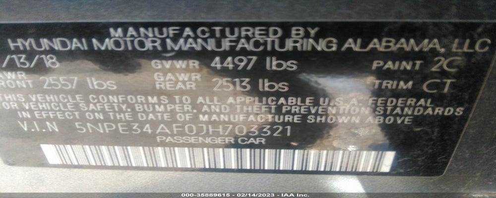 5NPE34AF0JH703321 2018 HYUNDAI SONATA photo no. 9